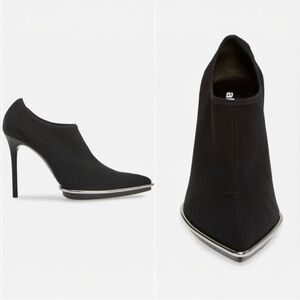 ALEXANDER WANG Cara Stretch Mesh Pointy Toe Sock Fit Pull On Ankle Booties 37.5